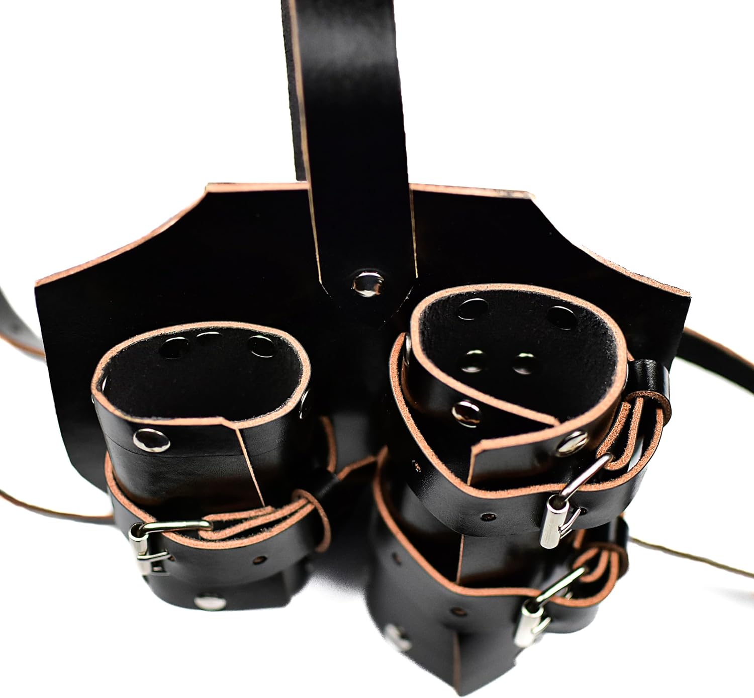 Dual Leather Back Sword Shoulder Frog - Adjustable Sheath Holster