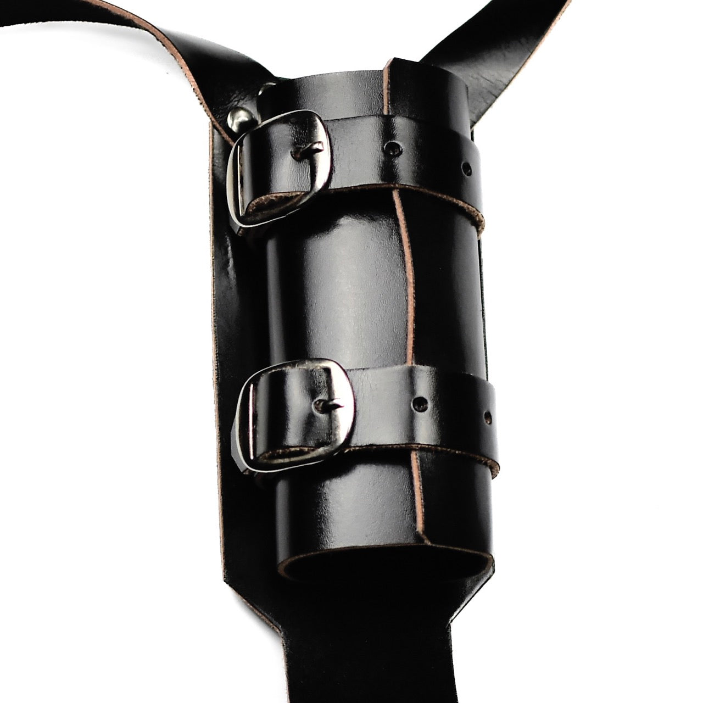 Medieval Authantic Leather Back Sword Shoulder Frog