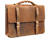 Ultra High Quality 4mm Leather Luxury Classic Messenger Bag in English Tan- Two Compartments For Laptop ipad Office