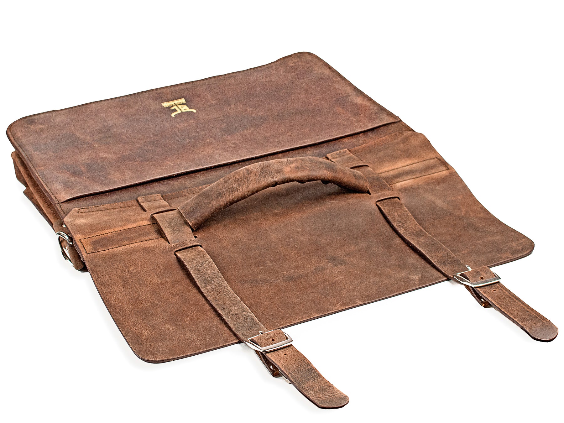 Ultra High Quality 4mm Leather Luxury Classic Messenger Bag in English Tan- Two Compartments For Laptop ipad Office