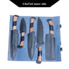 Damascus Full Tang Knife Set, Carbon Steel Chef set Gift for Wife, Mom, Dad, Grandma, Sister