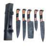 Damascus Full Tang Knife Set, Carbon Steel Chef set Gift for Wife, Mom, Dad, Grandma, Sister